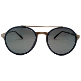 NoorShade Black Round Sunglasses with all-black metal frame and UV400 lenses by Nazret Noor.