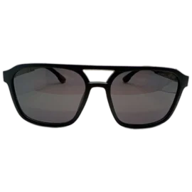 NoorShade Black Square Sunglasses with matte black frame and UV400 protection by Nazret Noor.