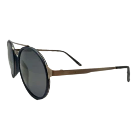 NoorShade Black Round Sunglasses with all-black metal frame and UV400 lenses by Nazret Noor.
