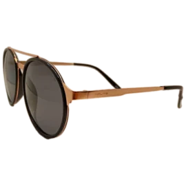 NoorShade Gold-Black Round Sunglasses by Nazret Noor with UV400 lenses and luxury dual-tone metal frame.