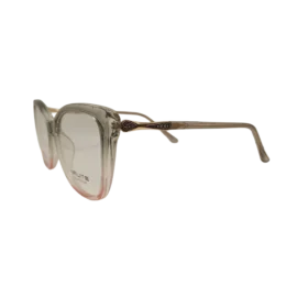 NoorVision Transparent Grey Pink Cat Eye Full Rim Eyeglasses
